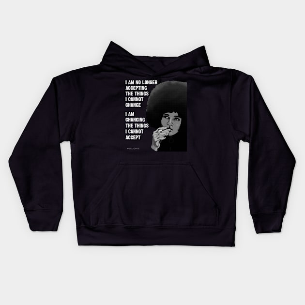 Angela Davis Quote Kids Hoodie by mintipap